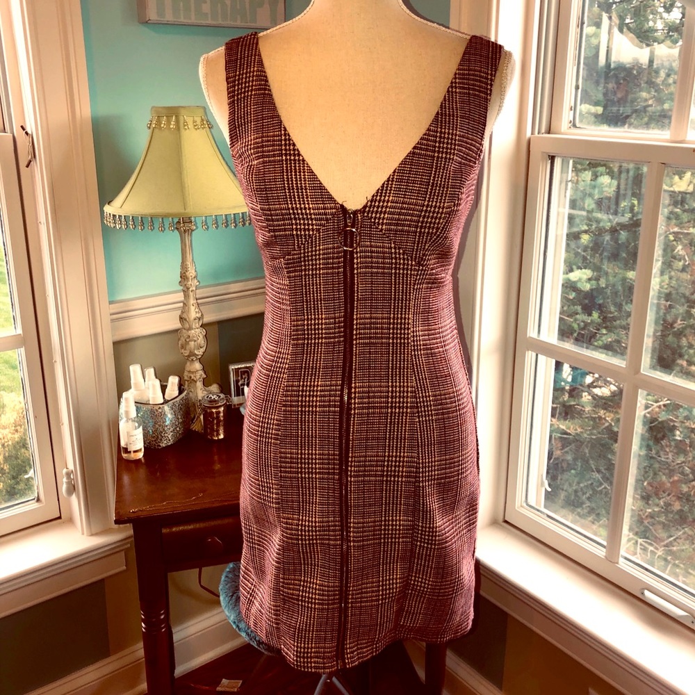 Forever 21 Plaid Zip-Front Dress/Jumper